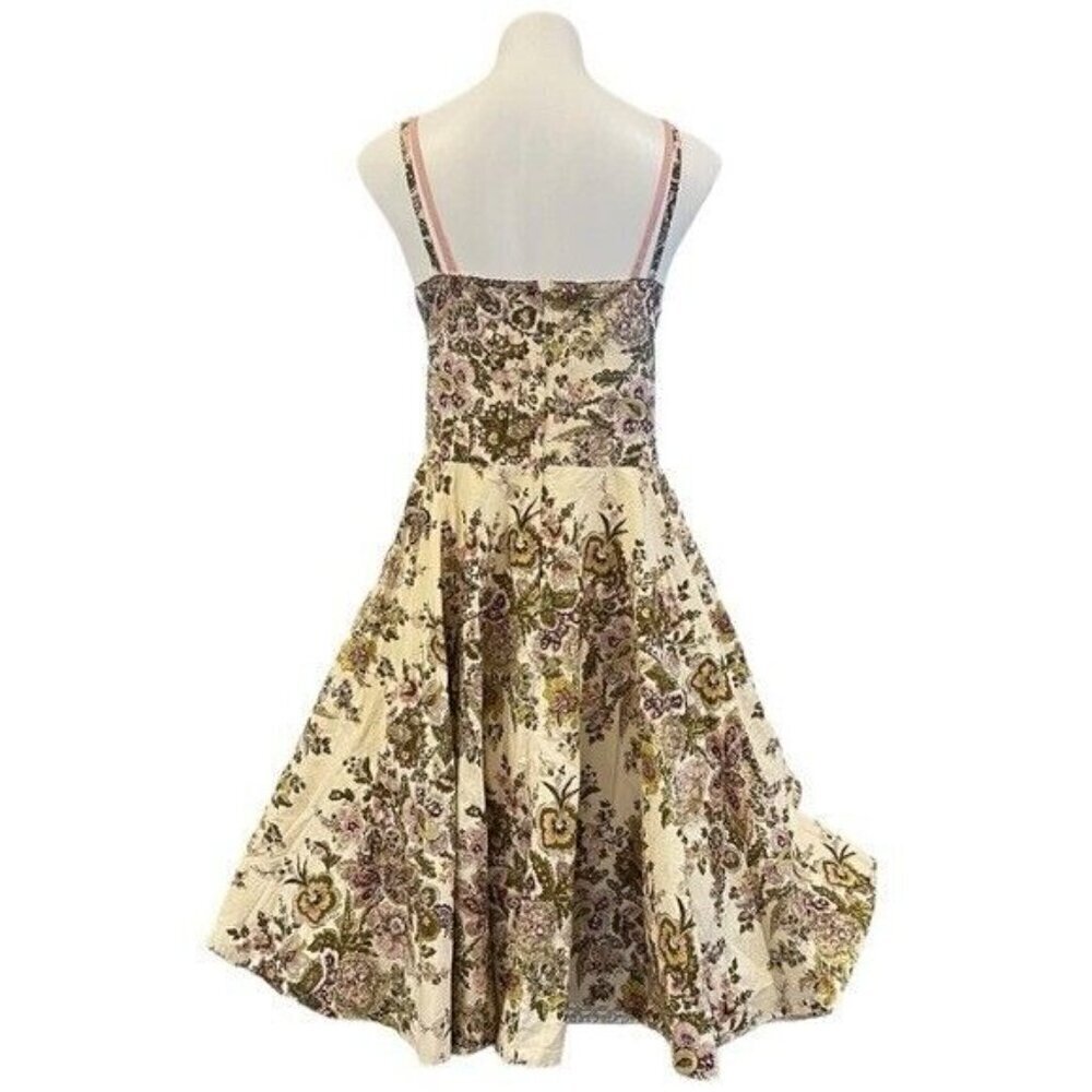 ANTHROPOLOGIE Elevenses Floral Sequin Swing Dress Size 14 - Picture 8 of 10